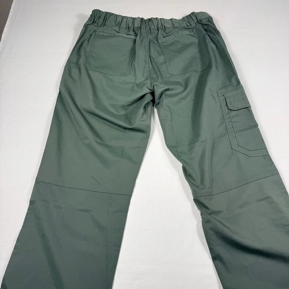 Med Works Epic Cargo Scrub Pants Large Short Olive Green Stretch 9500S